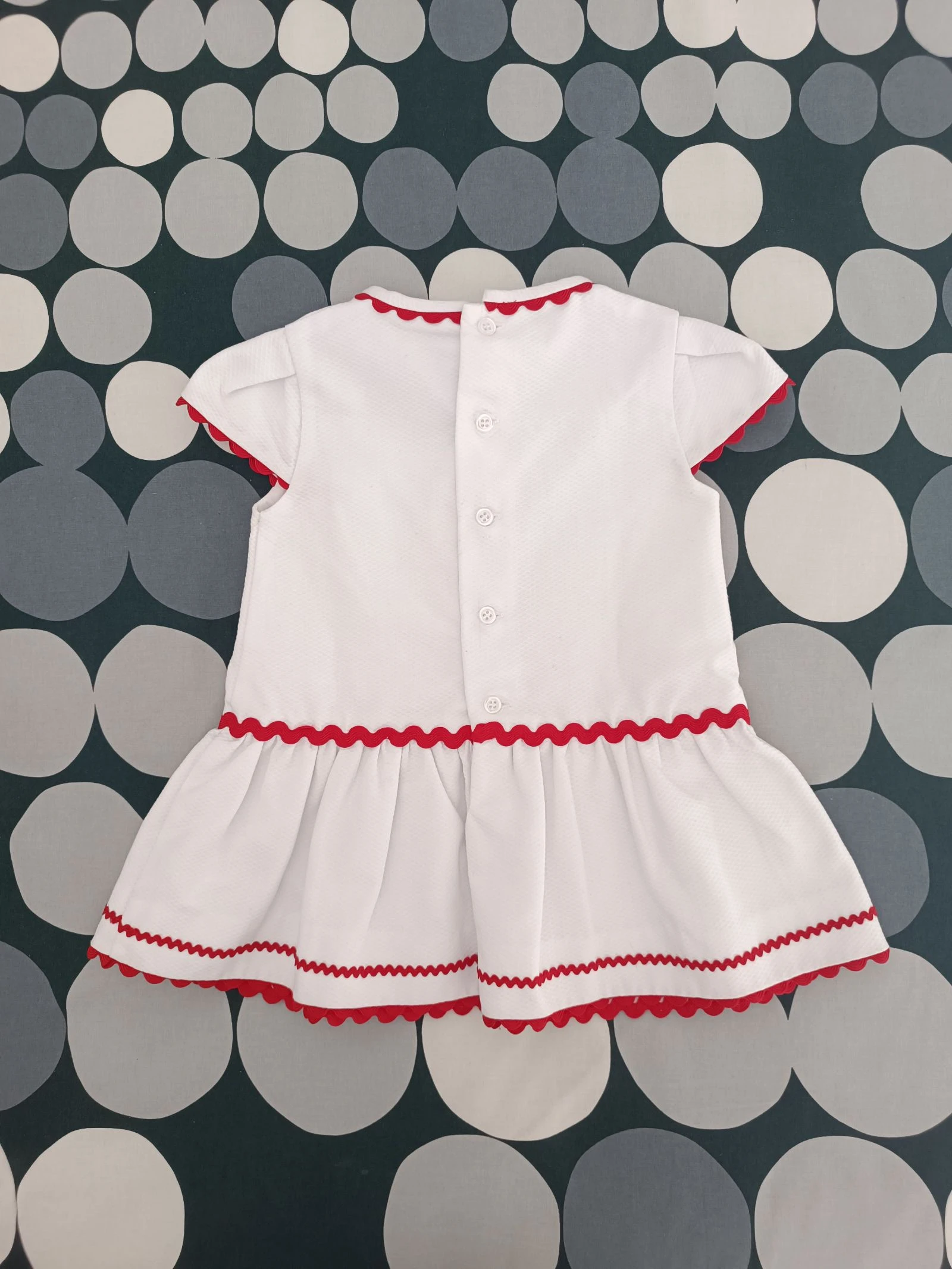 Vestido | Robe Miranda 18 meses - Blanco, Azul & Rojo Náutico – photo 2